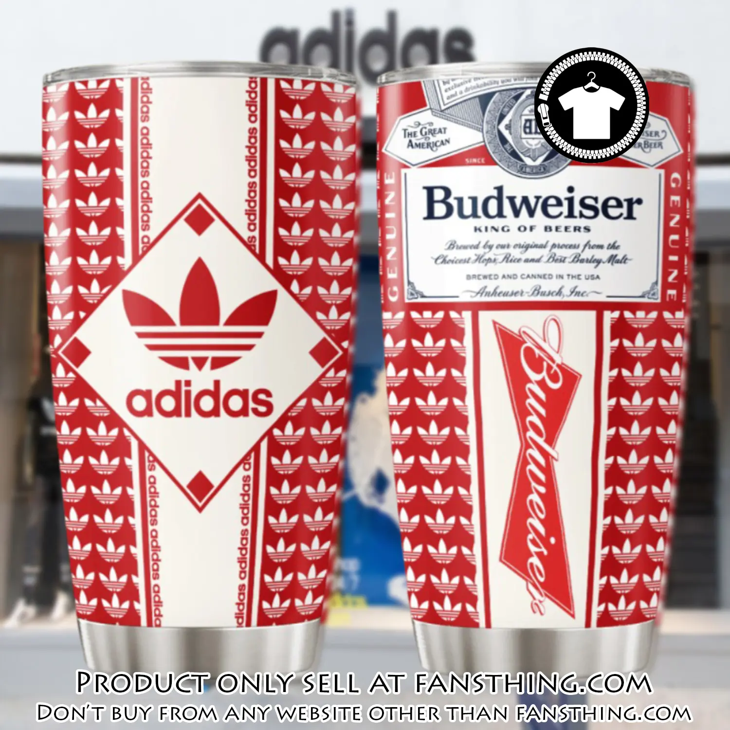 Adidas budweiser stainless steel tumbler 20oz30oz fst0027174